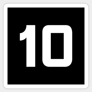 Number Ten - 10 - Any Color - Team Sports Numbered Uniform Jersey - Birthday Gift Sticker